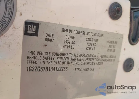 2008 Pontiac G6 из США, поврежденный, VIN 1G2ZG57B184122253